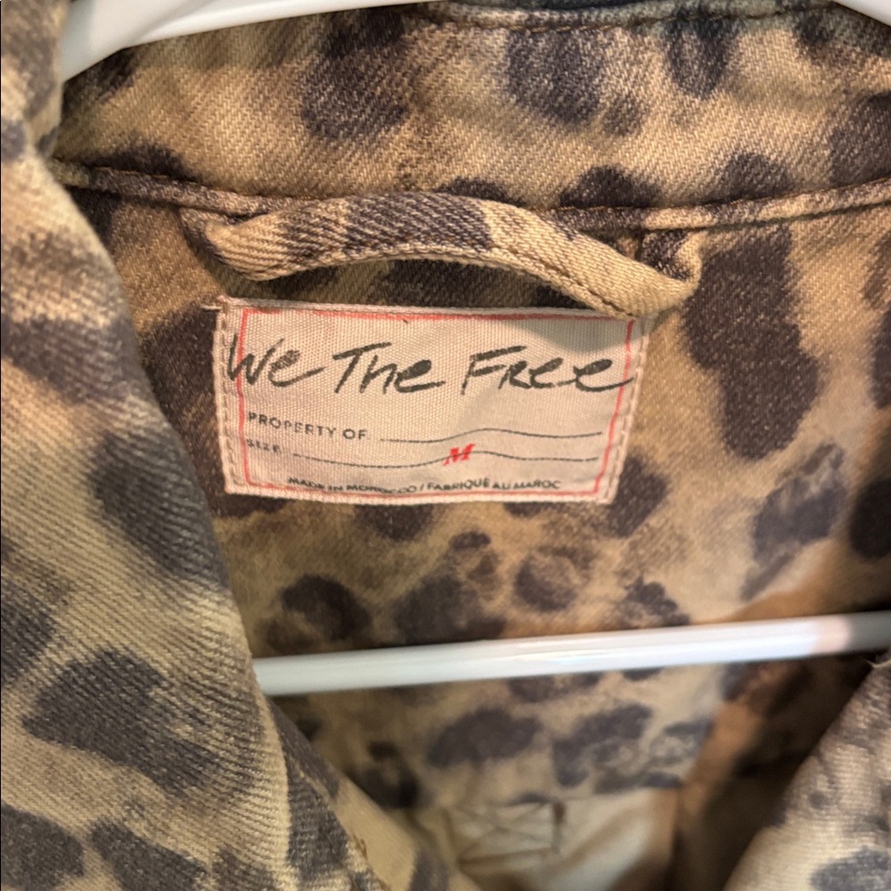 We The Free Leopard-Print Denim Jacket in Tan & Black - Picture 2 of 6